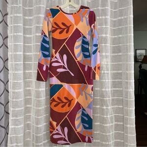 Target Red Long Sleeve Sheath Midi Sweater Dress Bodycon Size S